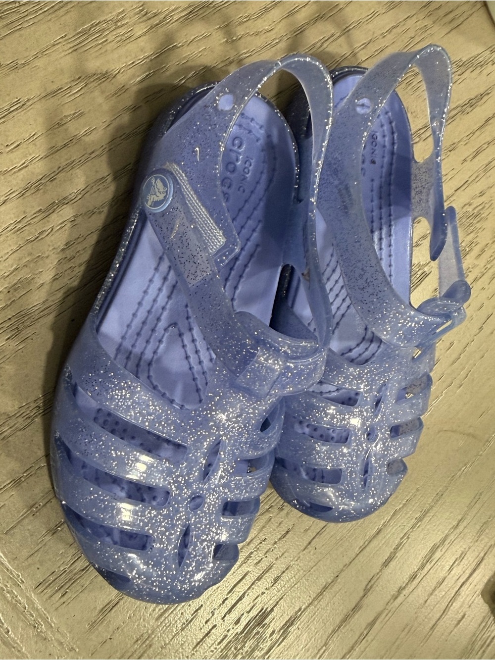 CROCS Kids' Glitter Jelly Sandals in Lavender